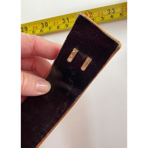 80s Nina Arjani Medium Leatherock Belt Black Blue Gold Leather - Picture 4 of 8